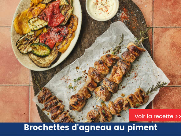 Brochettes d'agneau au piment d'Espelette